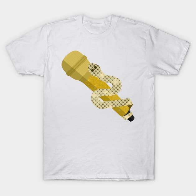 golden snake microphone reputation taylor fan art T-Shirt by senaeksi